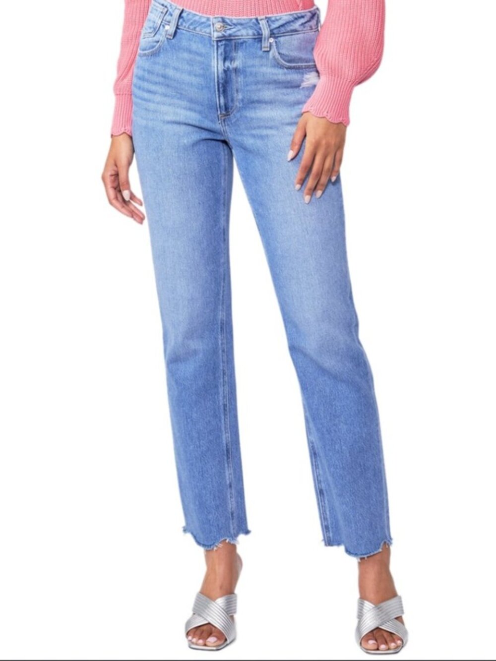 PAIGE Noella Relaxed Straight Jeans – Bodacious Distressed / Chill Hem – Size 23
